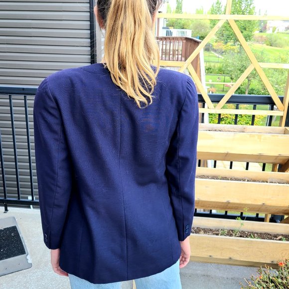 Vintage Braemar Petites by Jeremy Scott dark blue blazer. - Picture 3 of 15